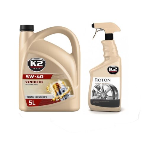 ZESTAW K2 TEXAR 5W-40 BENZIN DIESEL LPG 5 L + K2 ROTON 700 ML