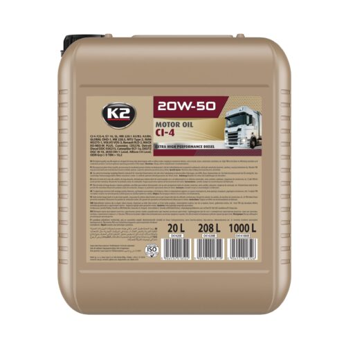 K2 20W-50 CI-4 20L
