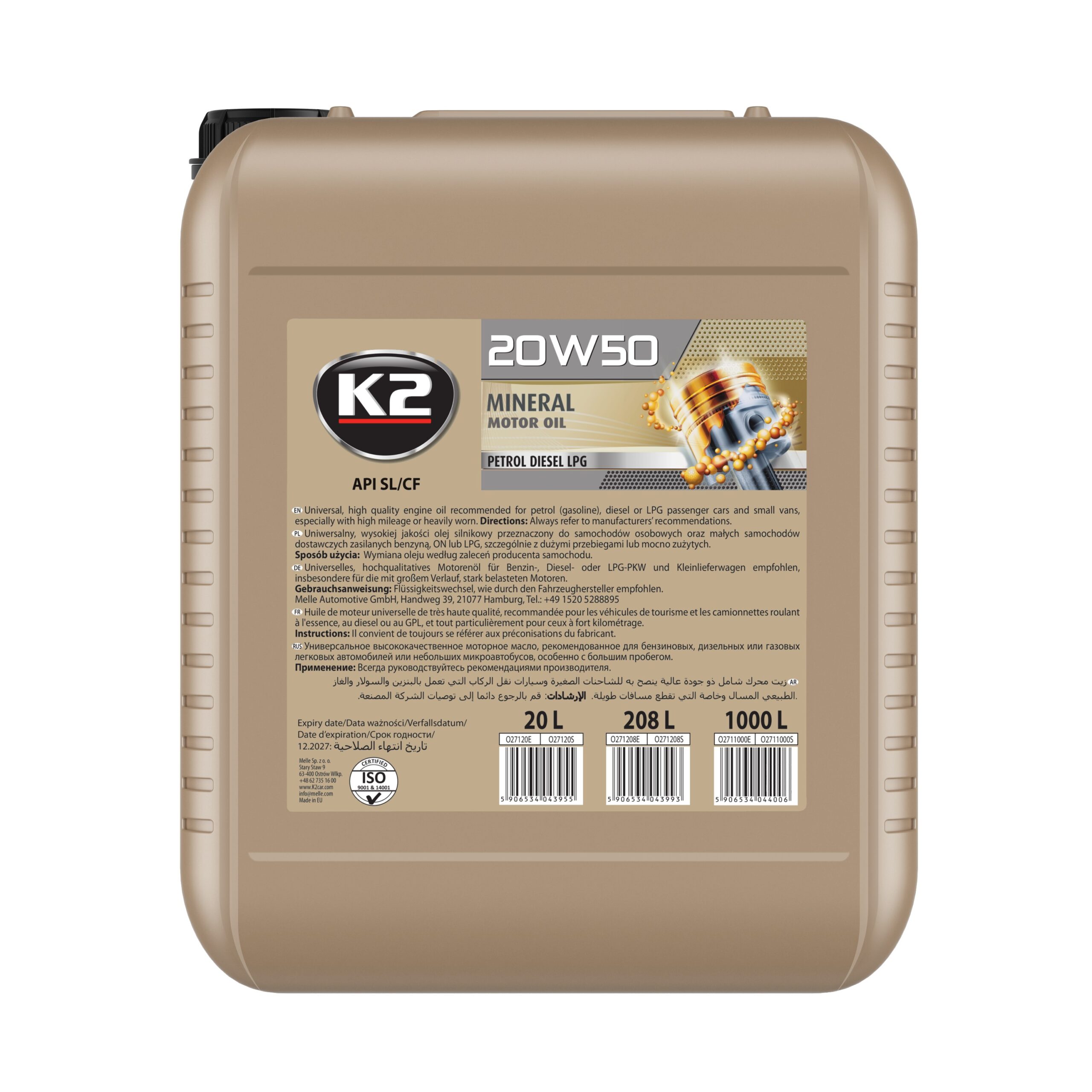 K2 20W-50 XL 20L