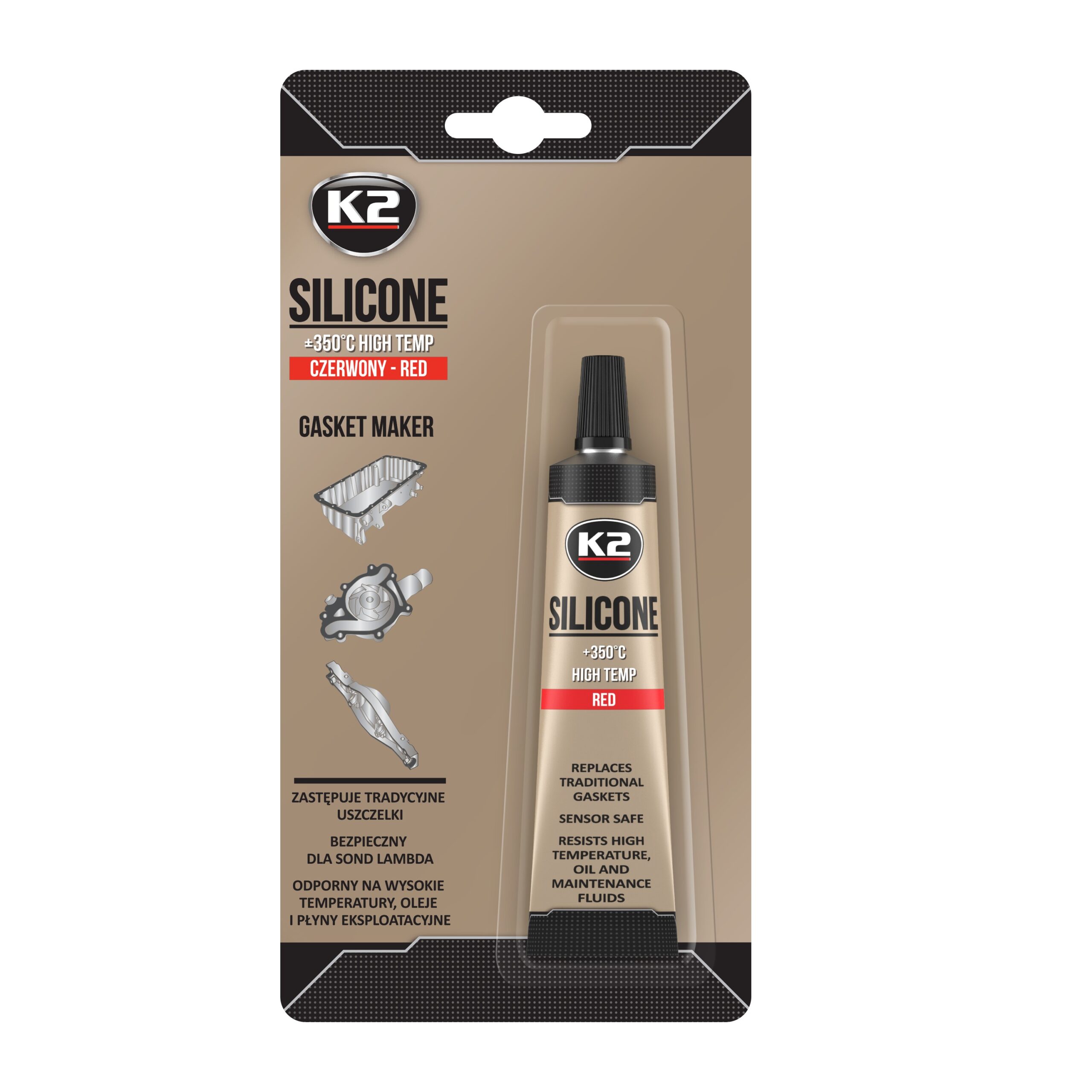K2 SILIKON CZERWONY +350°C 21g