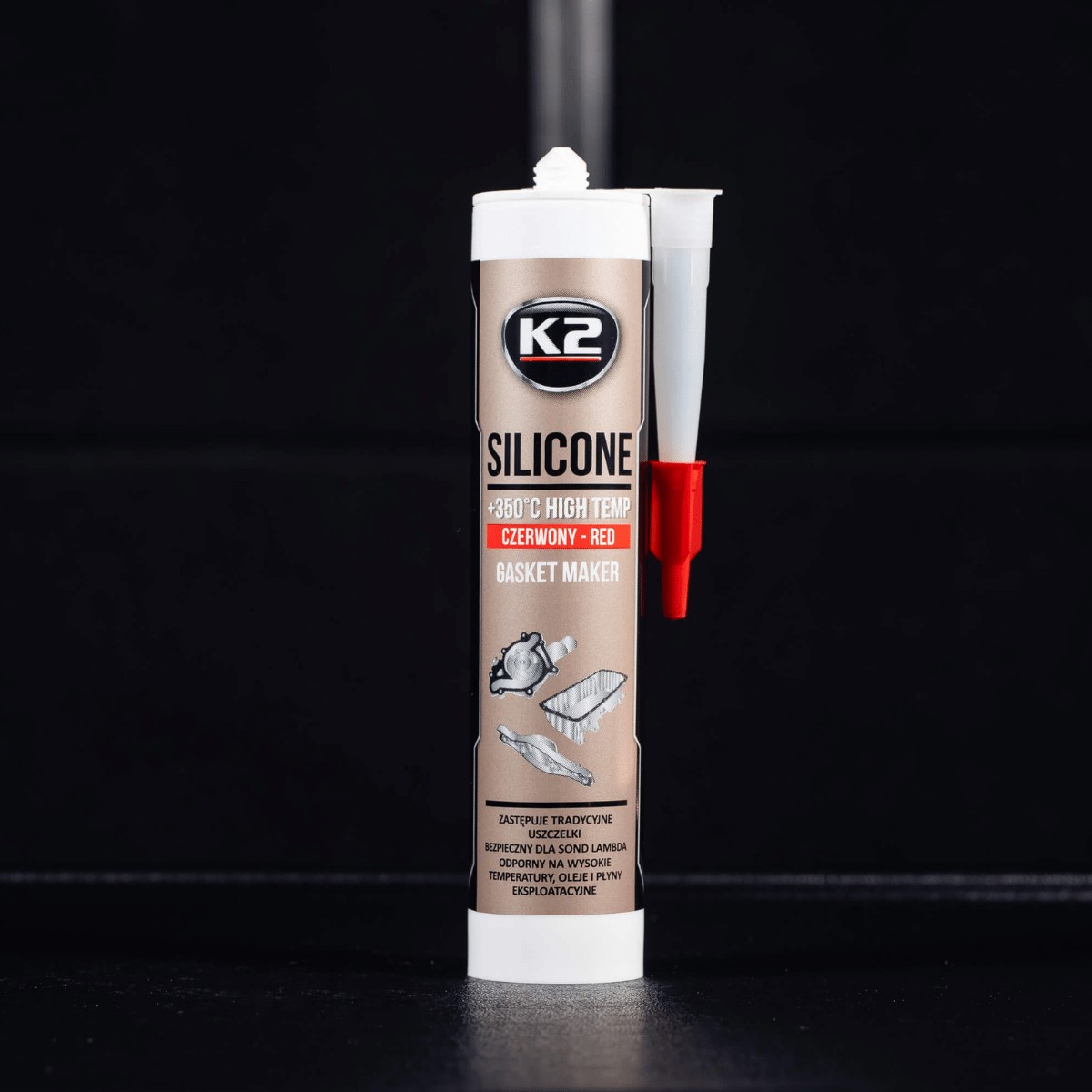 K2 SILIKON CZERWONY +350°C 300 G - obrazek 3