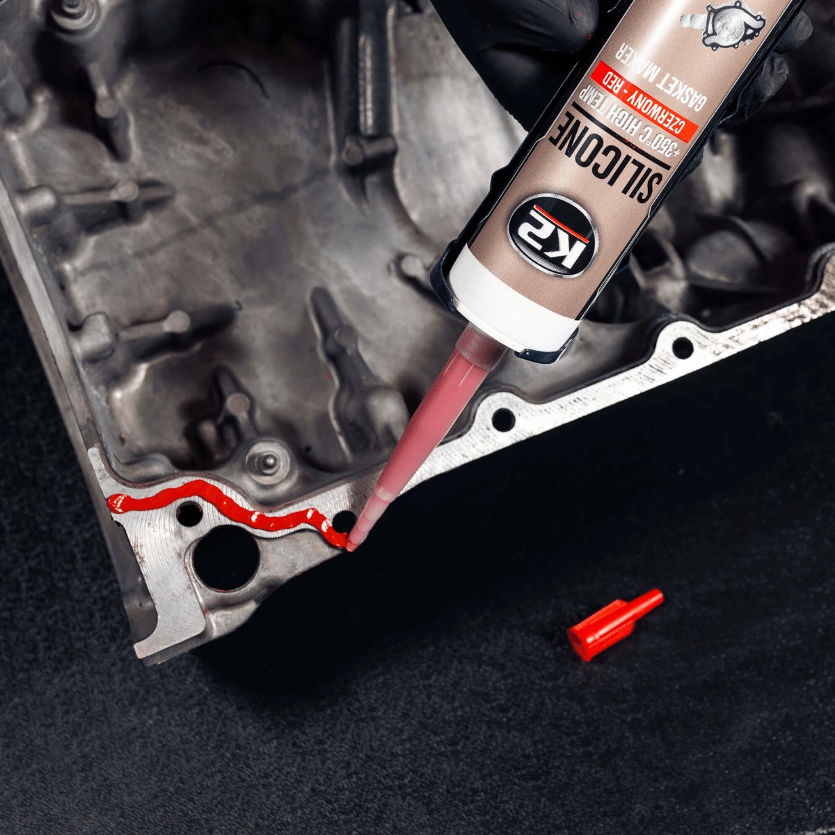 K2 SILIKON CZERWONY +350°C 300 G - obrazek 6